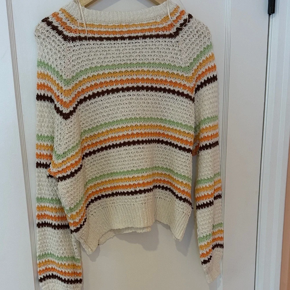 Rip Curl Cream Multicolor Striped Sweater - Picture 3 of 3